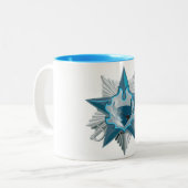 Blijf koffiekoffie Mok (blauw interieur) (Voorkant links)