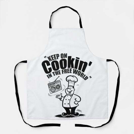 Blijf koken in de vrije wereld schort (Voorkant)