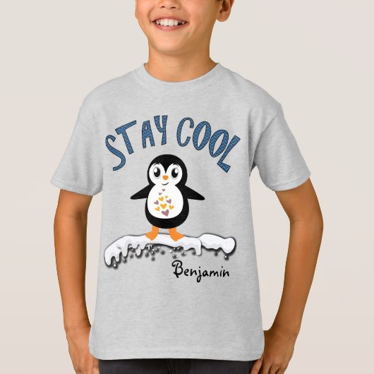 Blijf kool pinguïn in de ijskuiken t-shirt (Voorkant)