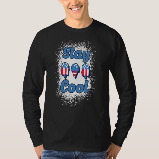 Blijf kool Pop rood en blauw met blauw blauw T-shirt (Voorkant)