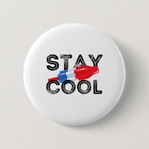 Blijf kool Pop rood wit en blauw S Ronde Button 5,7 Cm