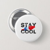 Blijf kool Pop rood wit en blauw S Ronde Button 5,7 Cm (Voorkant /achterkant)