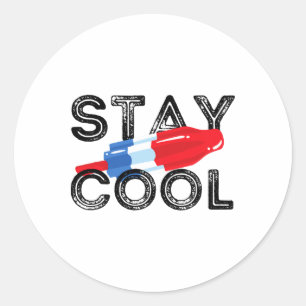 Blijf kool Pop rood wit en blauw S Ronde Sticker