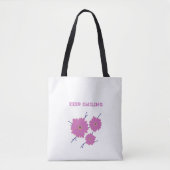 Blijf lachen Floral Canvas tas: Draag positiviteit Tote Bag (Voorkant)
