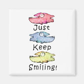 Blijf lachen! Kleurrijke tandvis Magneet (Voorkant)