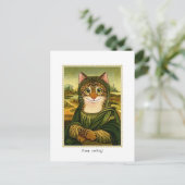 Blijf lachen Schattige Mona Lisa Cat Custom Briefkaart (Staand voorkant)