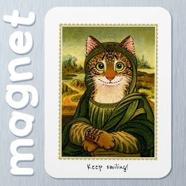 Blijf lachen Schattige Mona Lisa Cat Custom Magnet Magneet