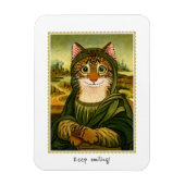 Blijf lachen Schattige Mona Lisa Cat Custom Magnet Magneet (Verticaal)