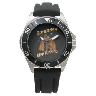 Blijf legendarische, blijf lopen grappige Bigfoot Horloge