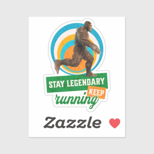 Blijf legendarische, blijf lopen grappige Bigfoot Sticker (Vel)