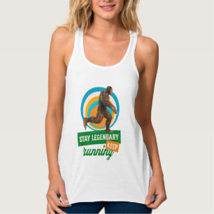 Blijf legendarische, blijf lopen grappige Bigfoot Tanktop