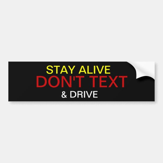 Blijf leven, sms niet tijdens het rijden bumpersticker (Voorkant)