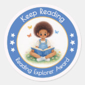 Blijf Lezen Onderwijs Stimuleringsprijs Ronde Sticker (Voorkant)