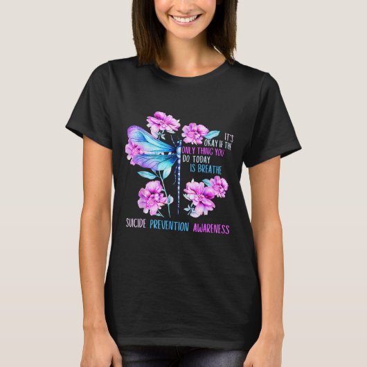 Blijf libel puntkomma preventie bewustzijn t-shirt (Voorkant)