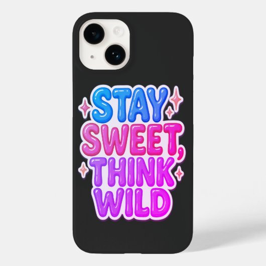 "Blijf lief, denk wild" - Speelse positiviteit Des Case-Mate iPhone Case (Achterkant)