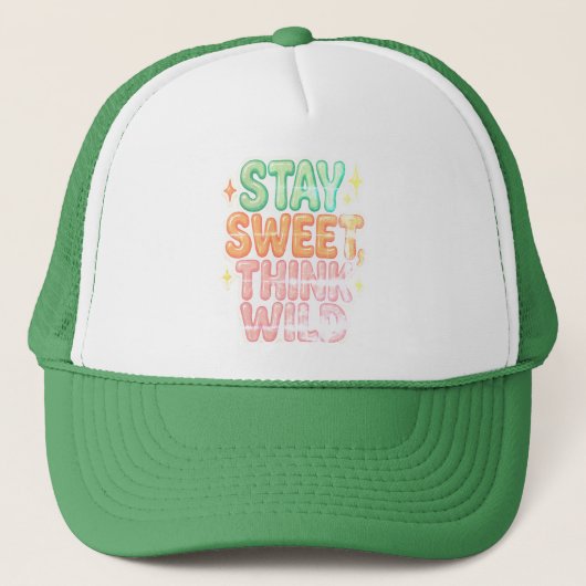 "Blijf lief, denk wild" - Speelse positiviteit Des Trucker Pet (Voorkant)