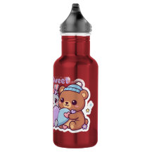 Blijf Lief Kawaii Diervrienden Pastel Waterfles