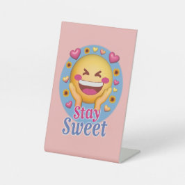 Blijf lief  reclamebord met voetstuk