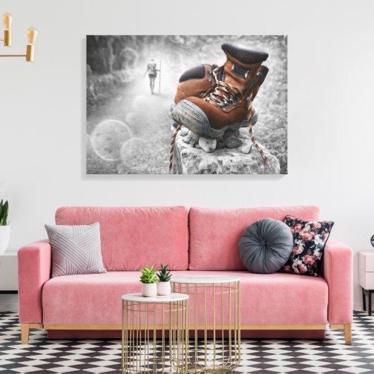 Blijf lopen canvas afdruk (Insitu (Woonkamer))
