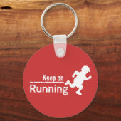 Blijf lopend in White Grunge Sleutelhanger (Voorkant)