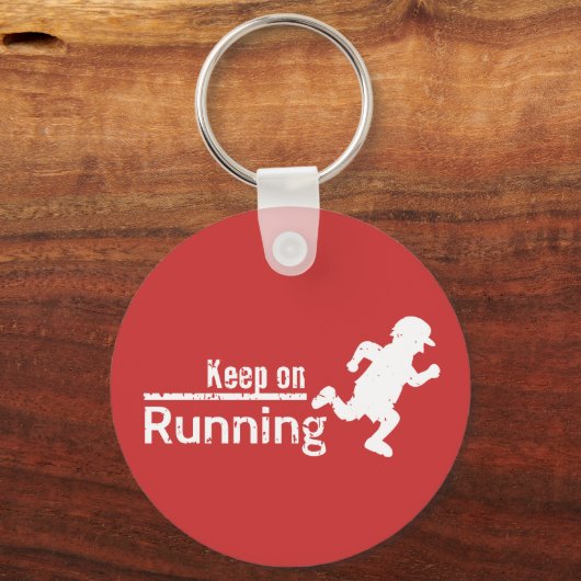 Blijf lopend in White Grunge Sleutelhanger (Voorkant)