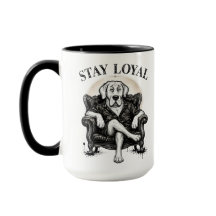 Blijf Loyal Cool Dog Artist Mok, Minimalistische L