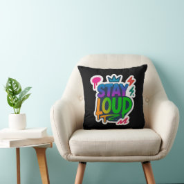Blijf luid graffiti neon kunstwerk kussen