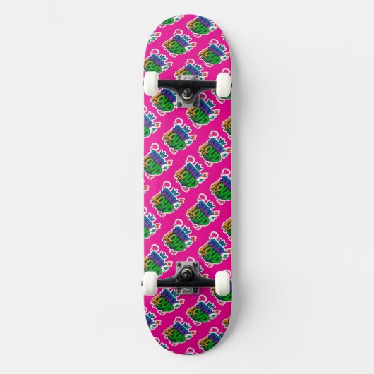 Blijf luid graffiti neon kunstwerk persoonlijk skateboard (Voorkant)