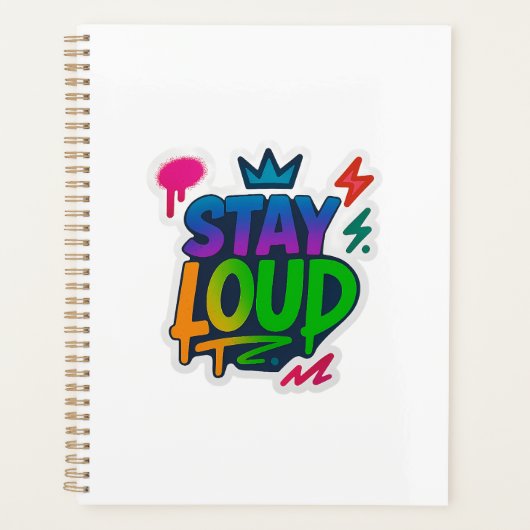 Blijf luid graffiti neon kunstwerk planner (Voorkant)