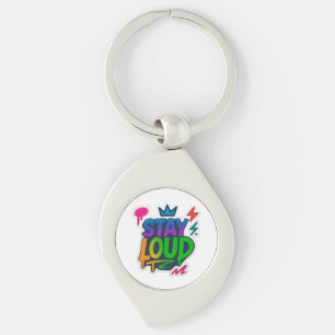 Blijf luid graffiti neon kunstwerk sleutelhanger