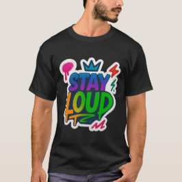 Blijf luid graffiti neon kunstwerk t-shirt
