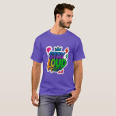 Blijf luid graffiti neon kunstwerk t-shirt (Voorkant volledig)