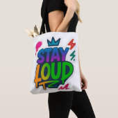 Blijf luid graffiti neon kunstwerk tote bag (Dichtbij)