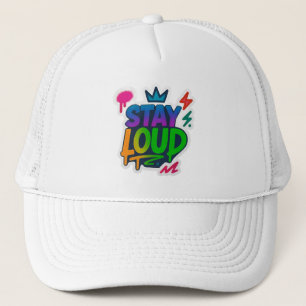 Blijf luid graffiti neon kunstwerk trucker pet