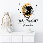 Blijf magisch: Black Cat, Maan, Sterren & Aangepas Muurstickers<br><div class="desc">Transformeer elke kamer in een grillig wonderland met onze "Stay Magical: Black Cat, Moon, Stars & Custom Name Wall Decal"! Deze betoverende muursticker is voorzien van een schattige zwarte kat die voor een gloeiende gele halve maan staat, omringd door twinkelende sterren. De zin "Stay magical" is elegant geschreven in mooie...</div>