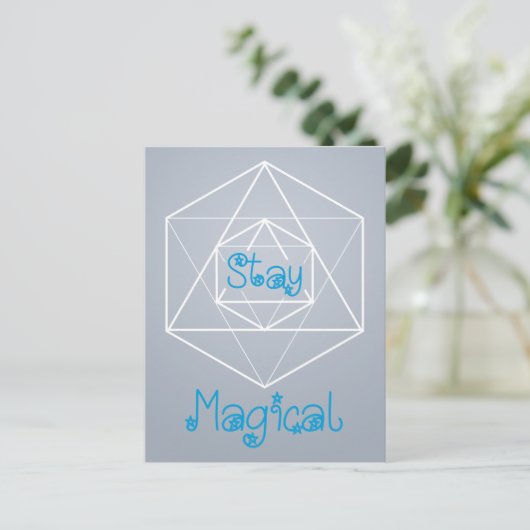 "Blijf Magisch" Sacred Geometry Briefkaart (Staand voorkant)