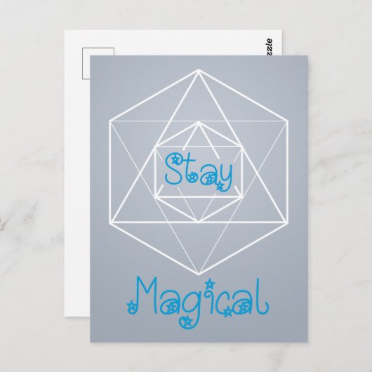 "Blijf Magisch" Sacred Geometry Briefkaart (Voorkant / Achterkant)