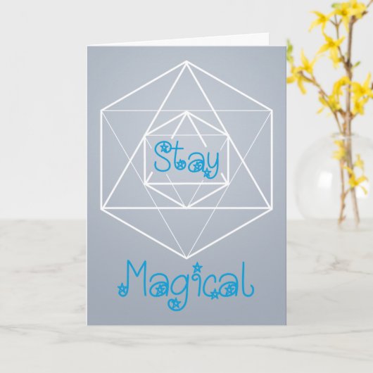 "Blijf Magisch" Sacred Geometry Kaart (Gele Bloem)