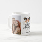 "Blijf Magisch" Vlinder Fotomok Koffiemok (Voorkant links)