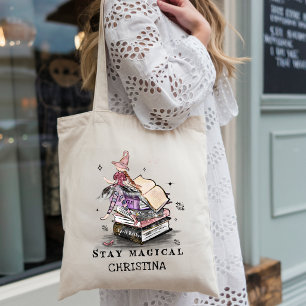 Blijf Magisch Whimsical Hekserig Boekenwurm Esthet Tote Bag