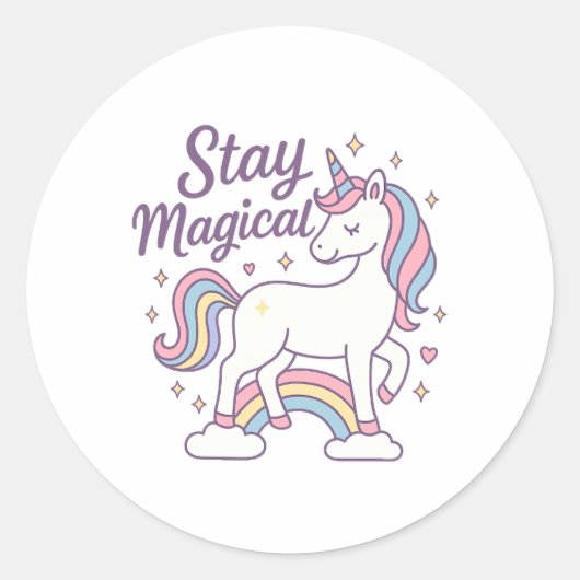 Blijf magische eenhoorn Sticker (Voorkant)