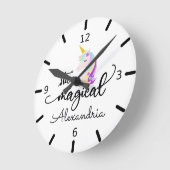 Blijf Magische Unicorn Ronde Klok (Hoek)