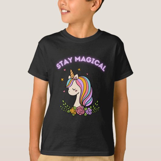 Blijf Magische Unicorn T-Shirt (Voorkant)