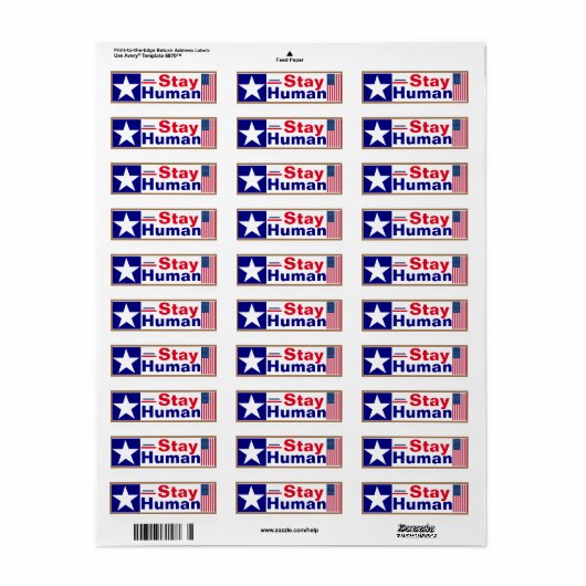 Blijf menselijk etiket (Full Sheet)