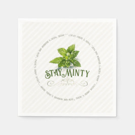 Blijf Minty Derby Feestje Schattig Gezegde Aquarel Servet