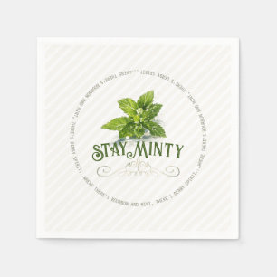 Blijf Minty Derby Feestje Schattig Gezegde Aquarel Servet