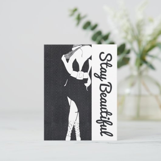 Blijf mooi dik chick briefkaart (Staand voorkant)