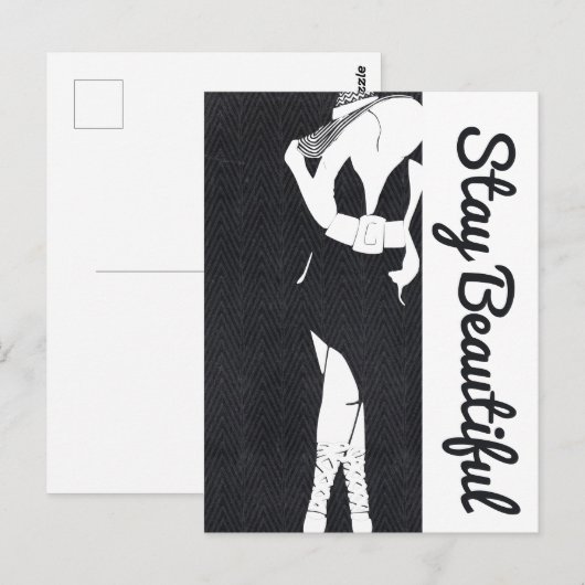 Blijf mooi dik chick briefkaart (Voorkant / Achterkant)