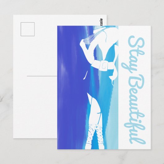 Blijf mooi dik chick briefkaart (Voorkant / Achterkant)