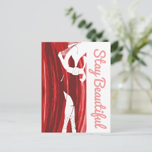 Blijf mooi dik chick briefkaart (Staand voorkant)